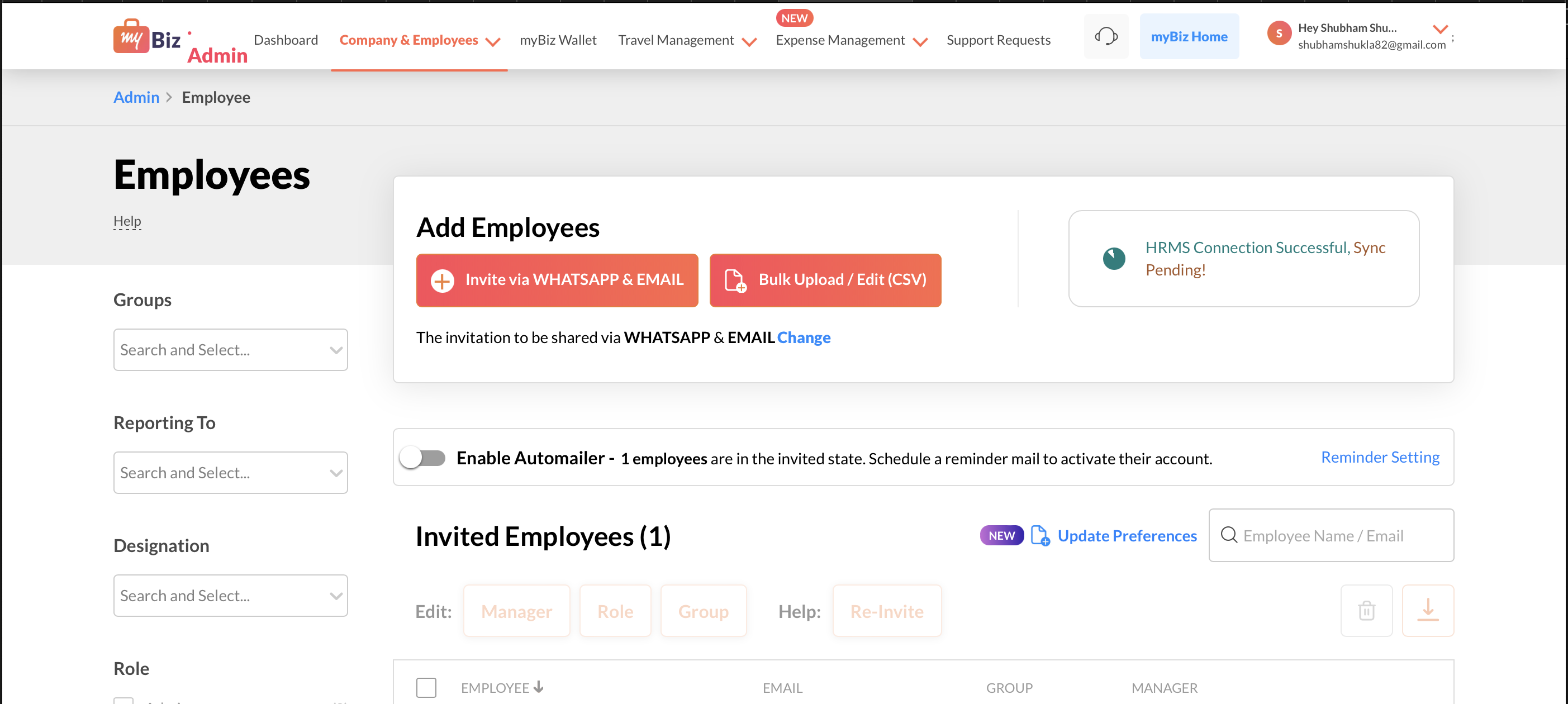 Automate employee sync between Keka and MyBiz